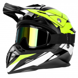 Moto přilba HORN Enduro 915 FLUO BLACK + brýle zdarma