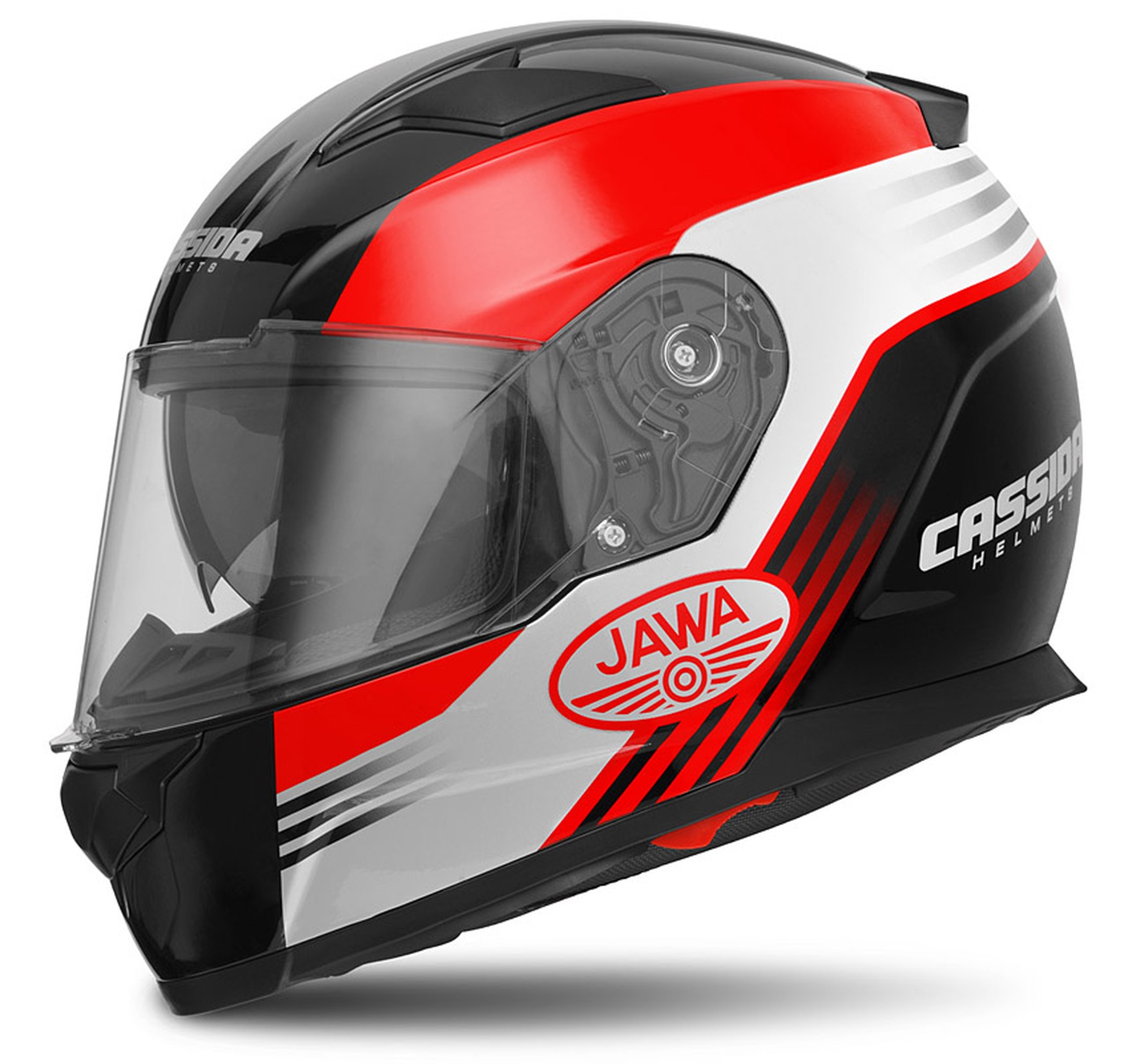 helmet Apex Jawa, CASSIDA (red/black/grey, packaging incl. Pinlock) 2023