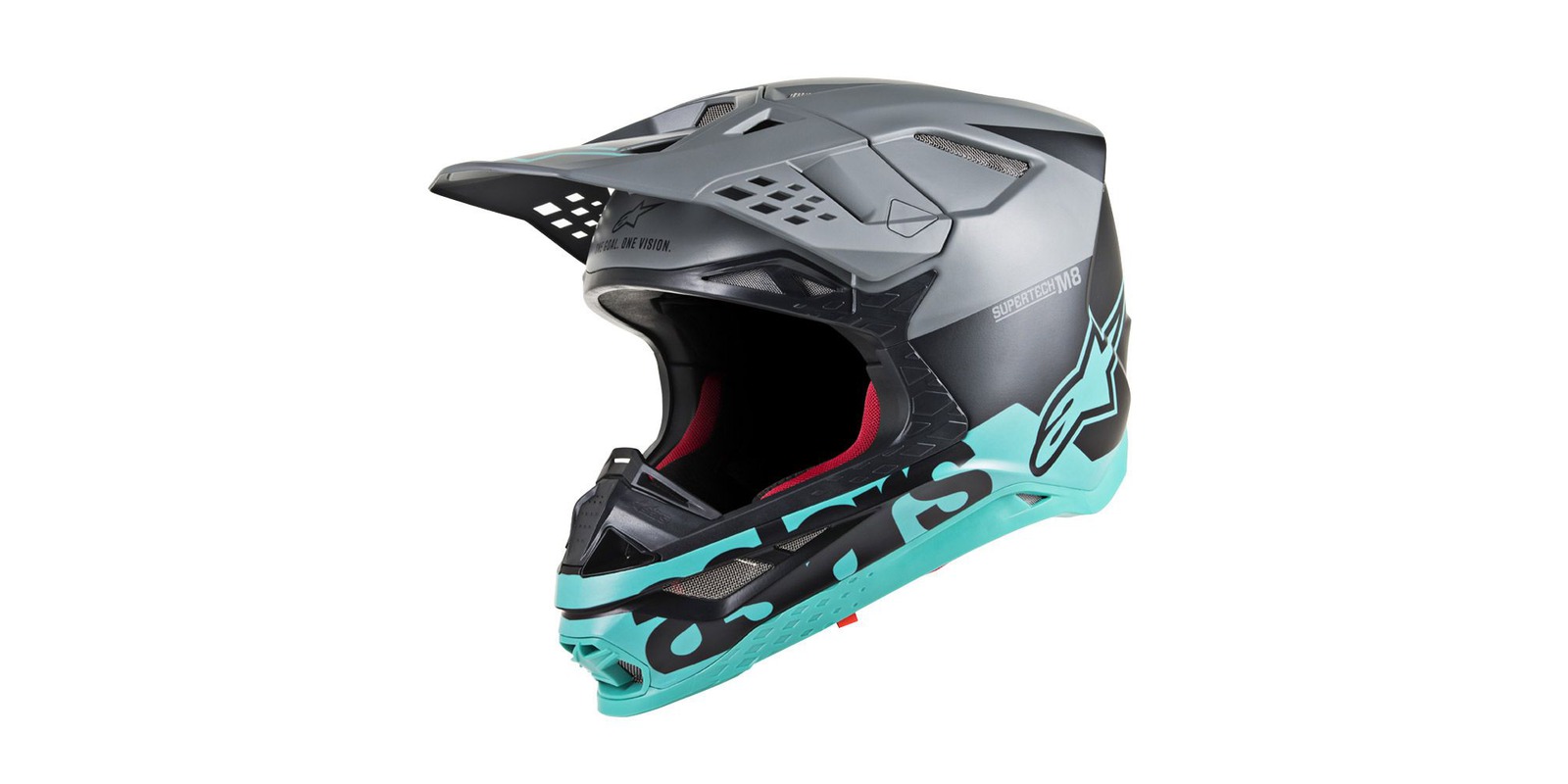 helmet SUPERTECH S-M8 RADIUM 2022, ALPINESTARS (black matte/mid gray/teal)