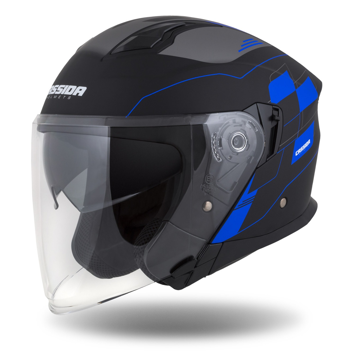 helmet Jet Tech RoxoR, CASSIDA (black matt/blue/grey/white) 2023