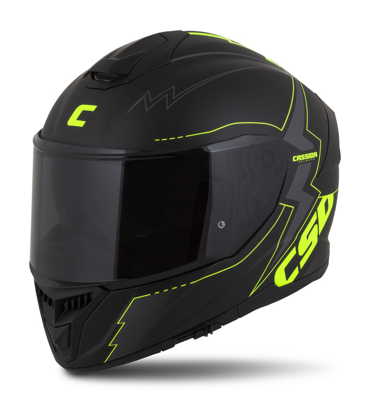 helmet Integral GT 2.1 Flash, CASSIDA (black matt/yellow fluo/dark grey) Pinlock ready visor 2023