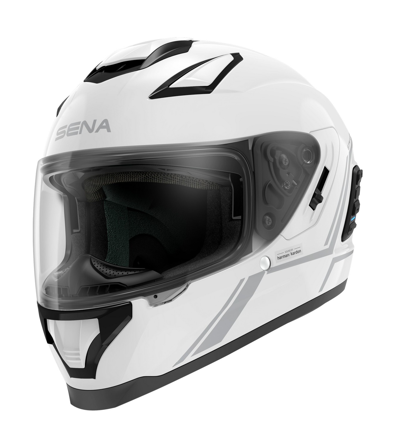 Stryker, Motorcycle Smart Helmet with Mesh Intercom, Full-face, Glossy White