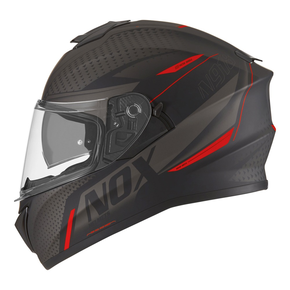 přilba N918 META, NOX (black matná, červená)