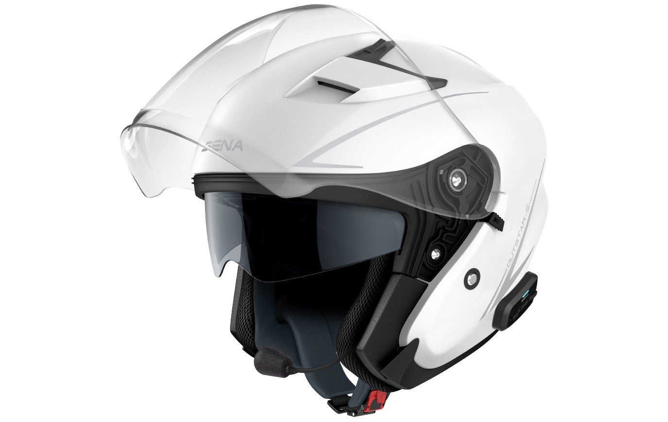 OUTSTAR S, Bluetooth Helmet, Open Face, Glossy White