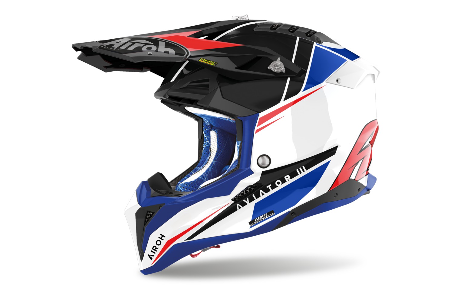 helmet AVIATOR 3.0 Push, AIROH (blue/red) 2023