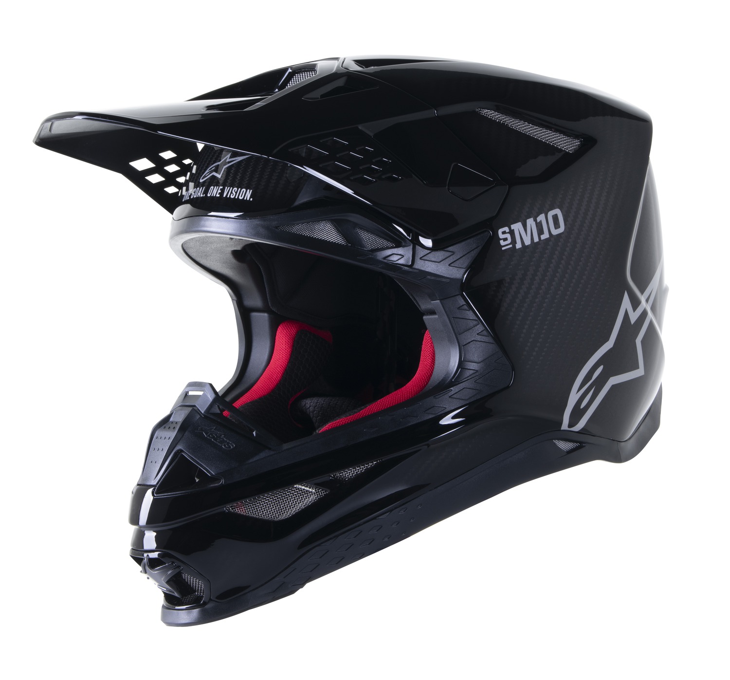 přilba SUPERTECH S-M10 SOLID 2023, ALPINESTARS (black sheeny karbon/šedá)
