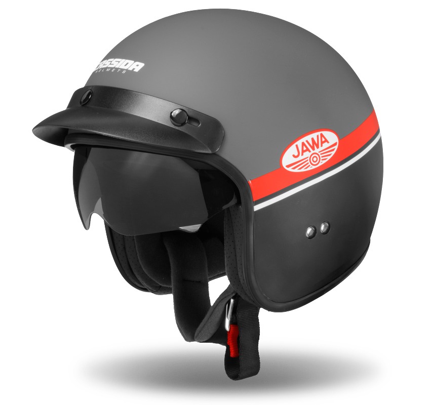 helmet Oxygen Jawa OHC, CASSIDA (grey matt/red/black/white) 2023