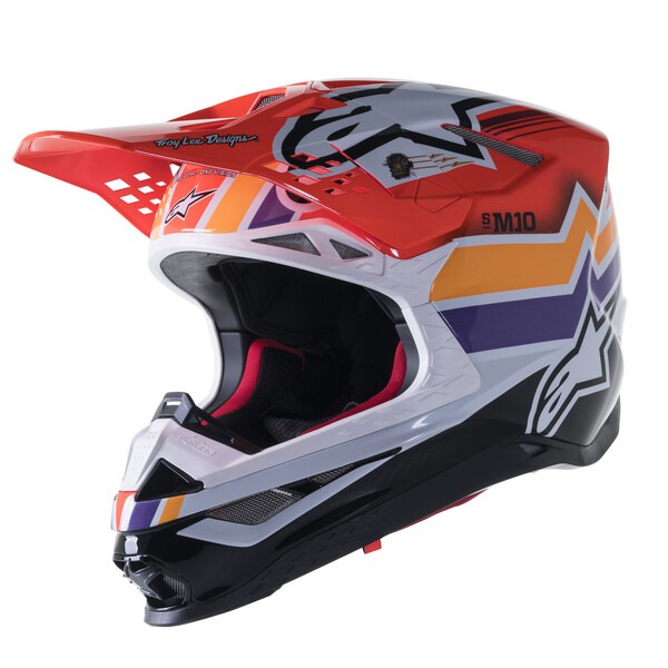 helmet SUPERTECH S-M10 edition TROY LEE DESIGNS, ALPINESTARS (orange/yellow/violet/white/black) 2023