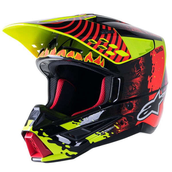 helmet S-M5 SOLAR FLARE, ALPINESTARS (yellow fluo/red fluo/black) 2023