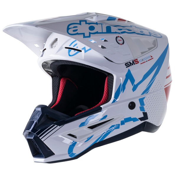 helmet S-M5 ACTION, ALPINESTARS (white/blue/dark red/black) 2023