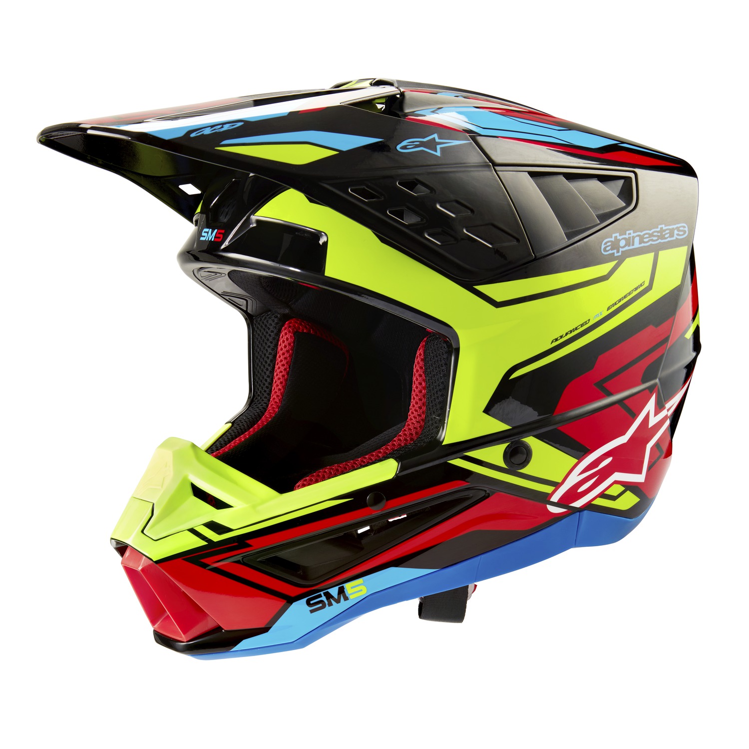 helmet S-M5 ACTION 2, ALPINESTARS (yellow fluo/red fluo) 2025