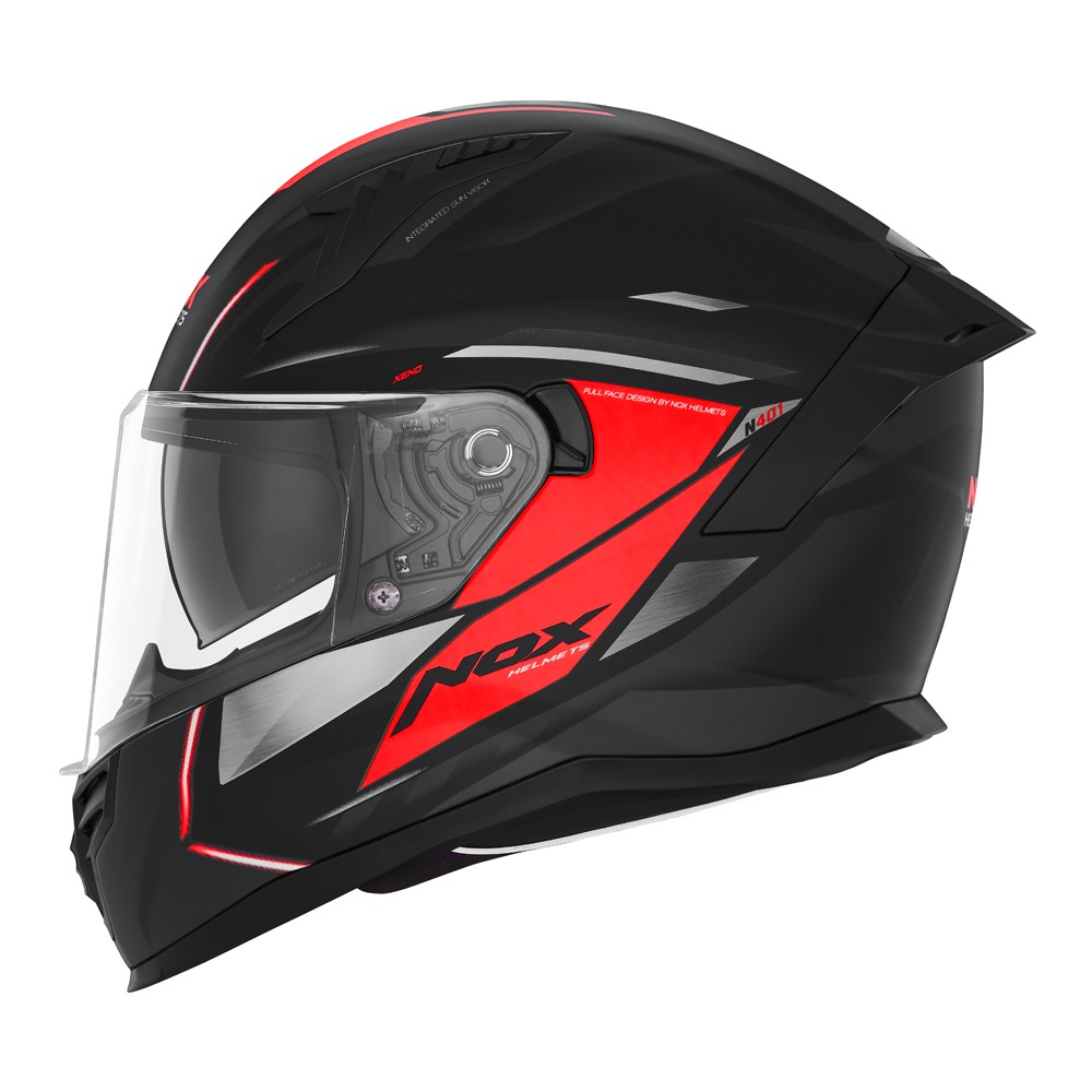 NOX HELMET FULL FACE N401 XENO MATT BLACK RED
