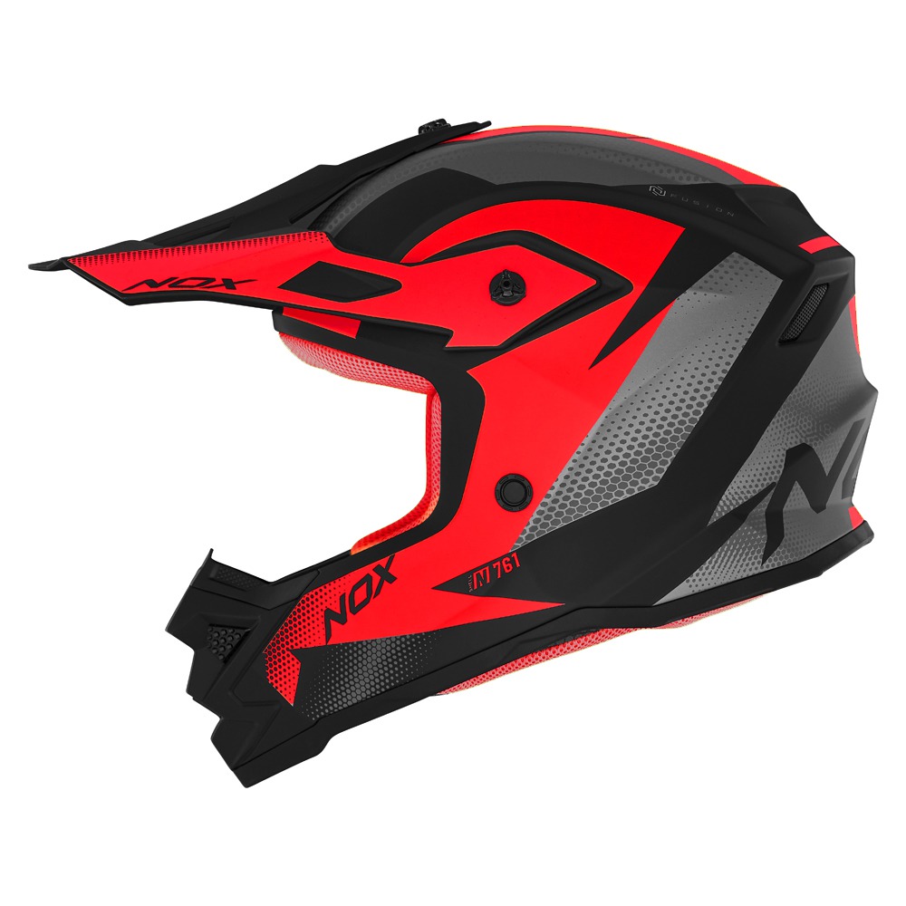 NOX HELMET KID MX N761 RED BLACK MAT