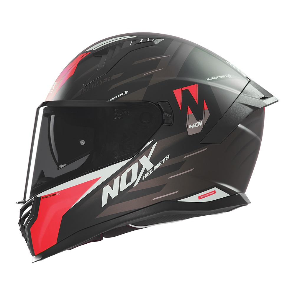 helmet N401 Crower, NOX (black matt, red) 2025
