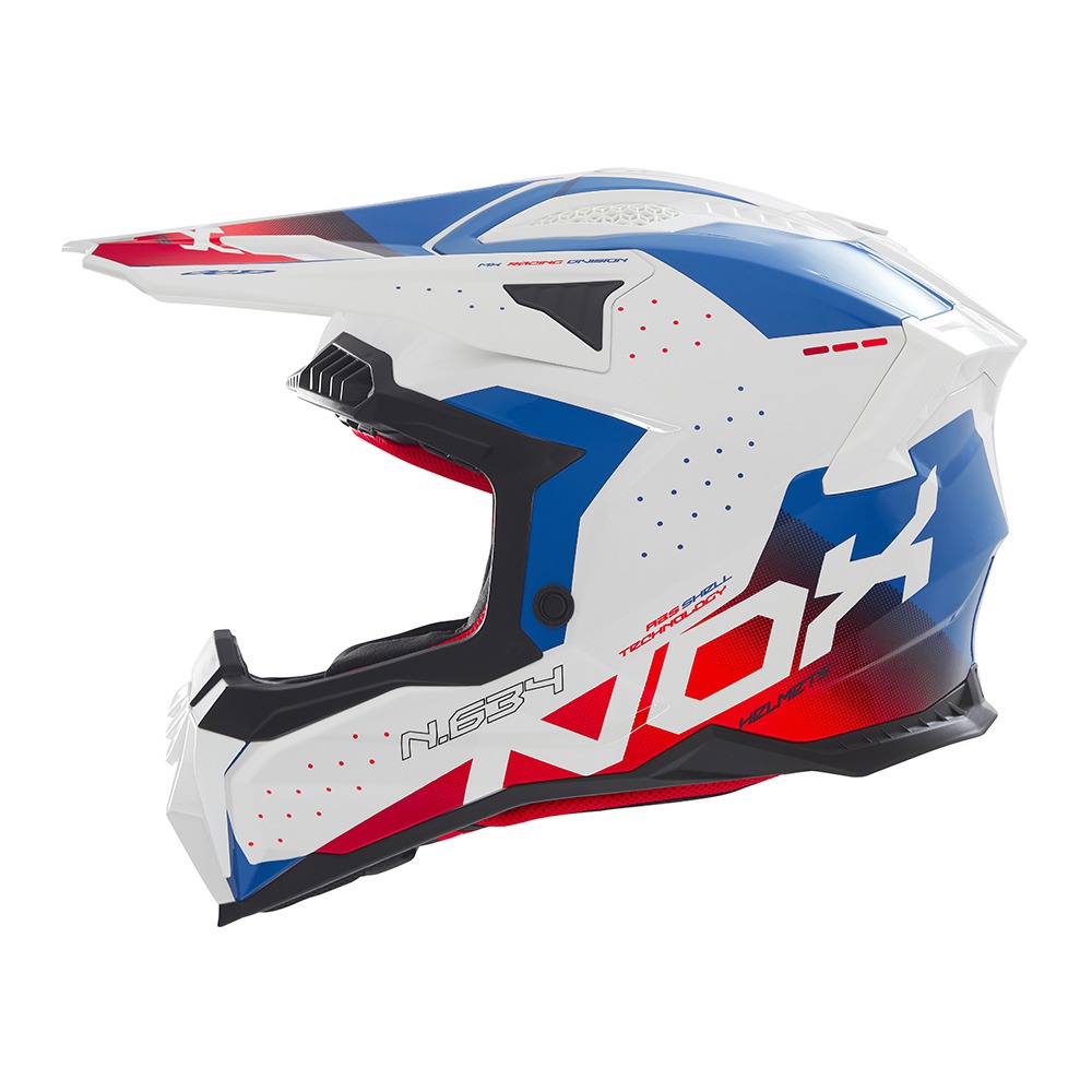 helmet N634, NOX (white,blue,red) 2025
