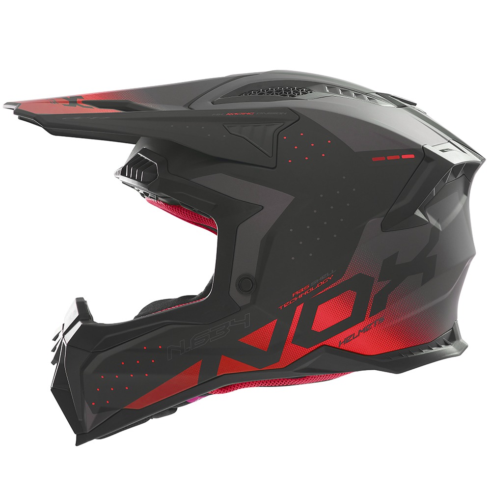 helmet N634, NOX (black mat,red) 2025