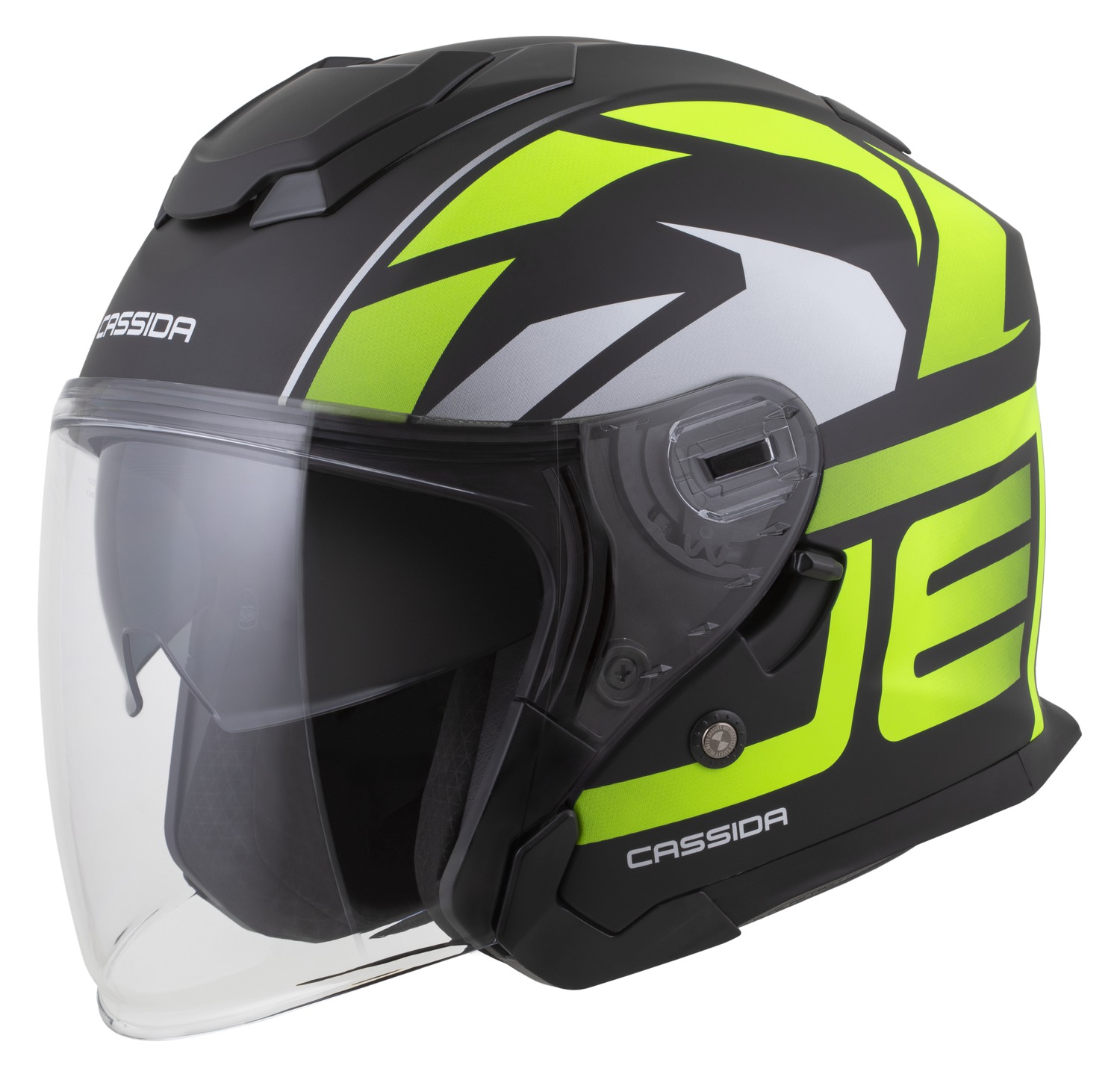helmet Jet Tech 2.0 RoTo, CASSIDA (black matt/yellow fluo/white) 2025