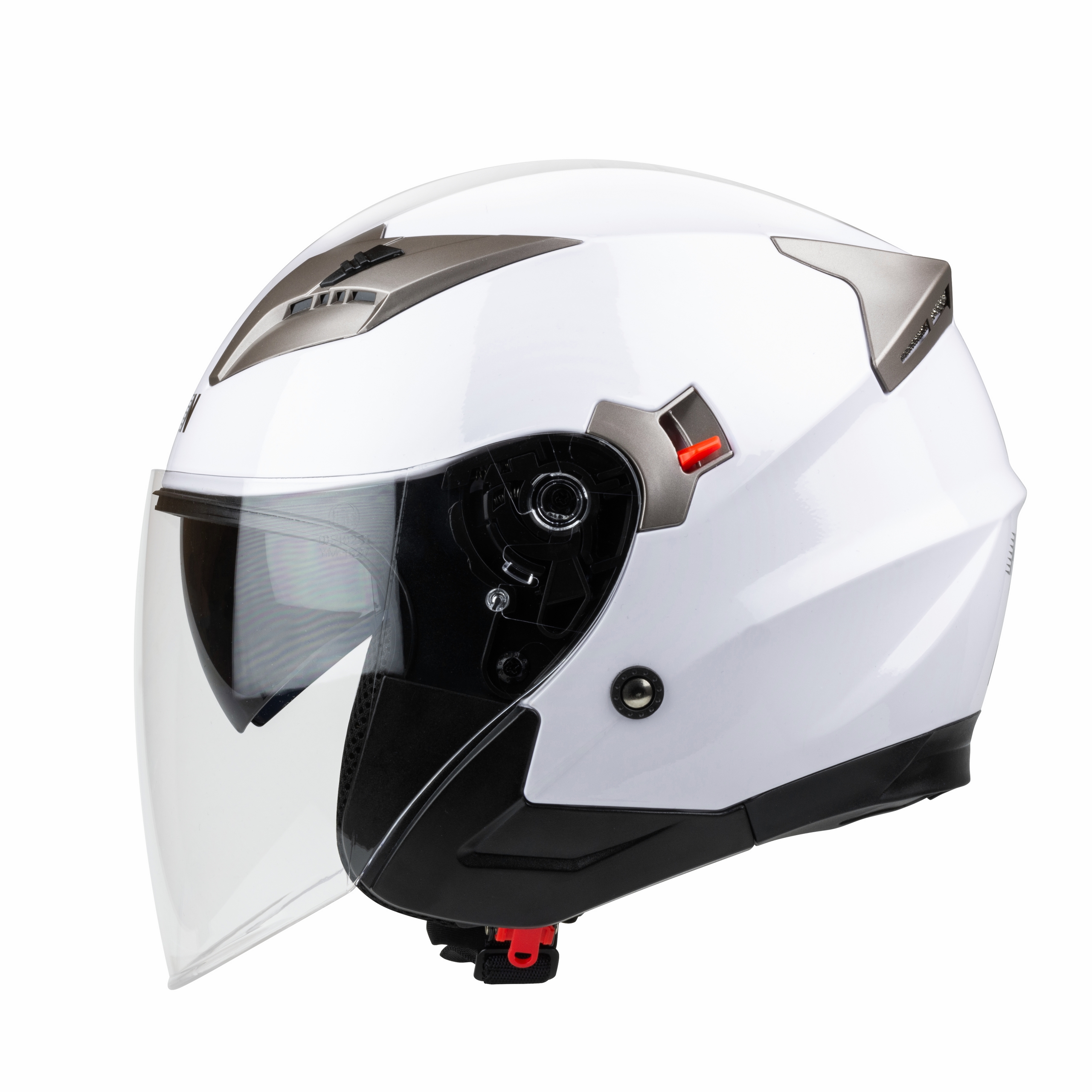 Moto přilba HORN Blenda UV bílá + sluneční clona