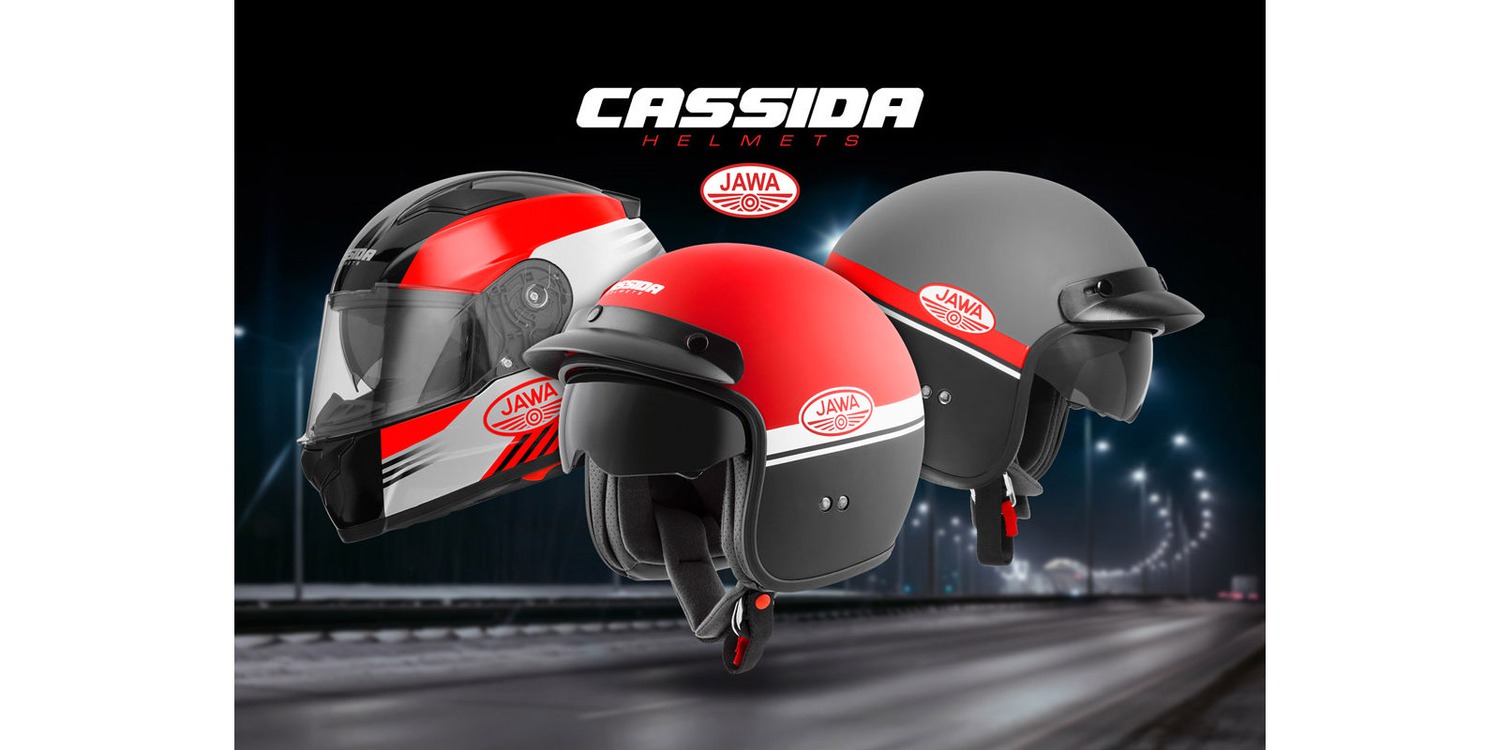 helmet Apex Jawa, CASSIDA (red/black/grey, packaging incl. Pinlock) 2023