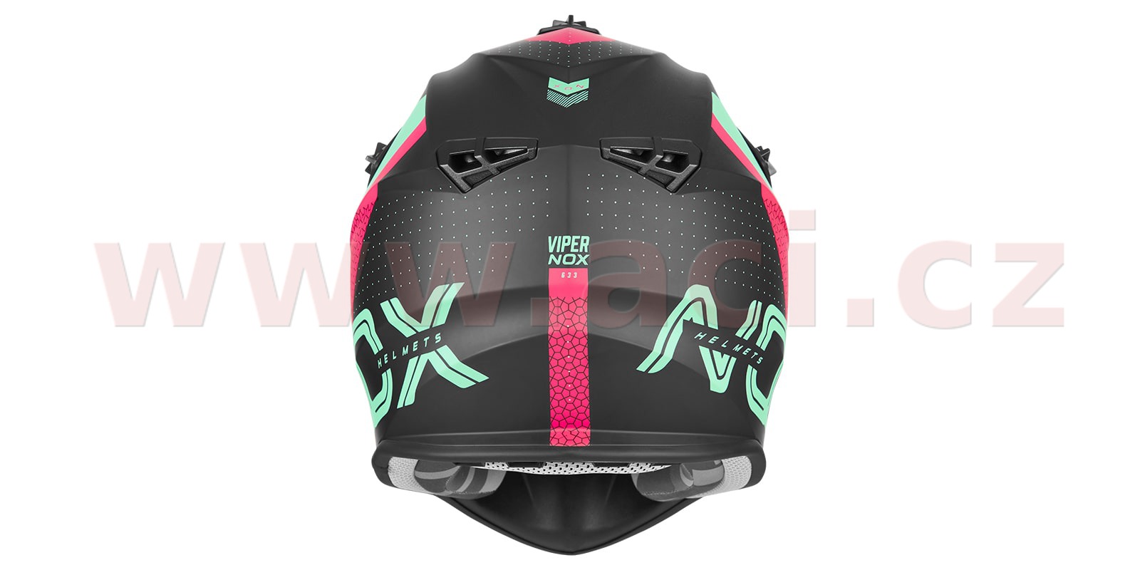 helmet N633 Viper, NOX (black matt, pink-turquoise)