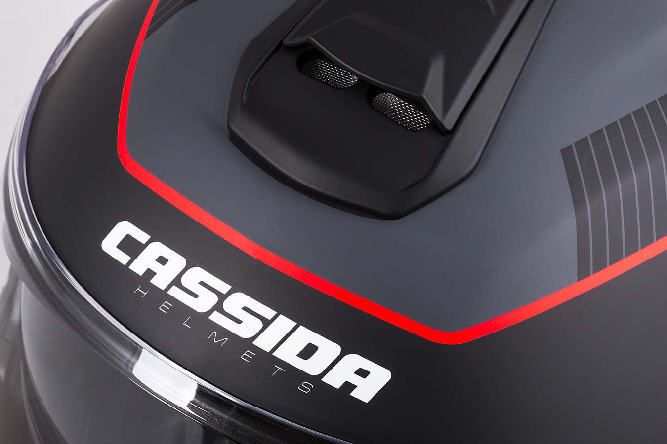 přilba Modulo 2.0 Profile, CASSIDA (black matná/šedá/červená + BLUETOOTH HEADSET S7 EVO