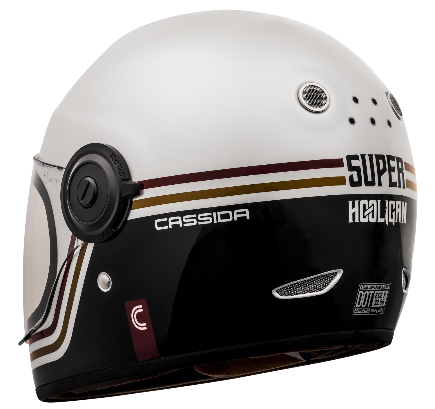 helmet Fibre Super Hooligan Carat, CASSIDA (white pearl/black/red/gold) 2023