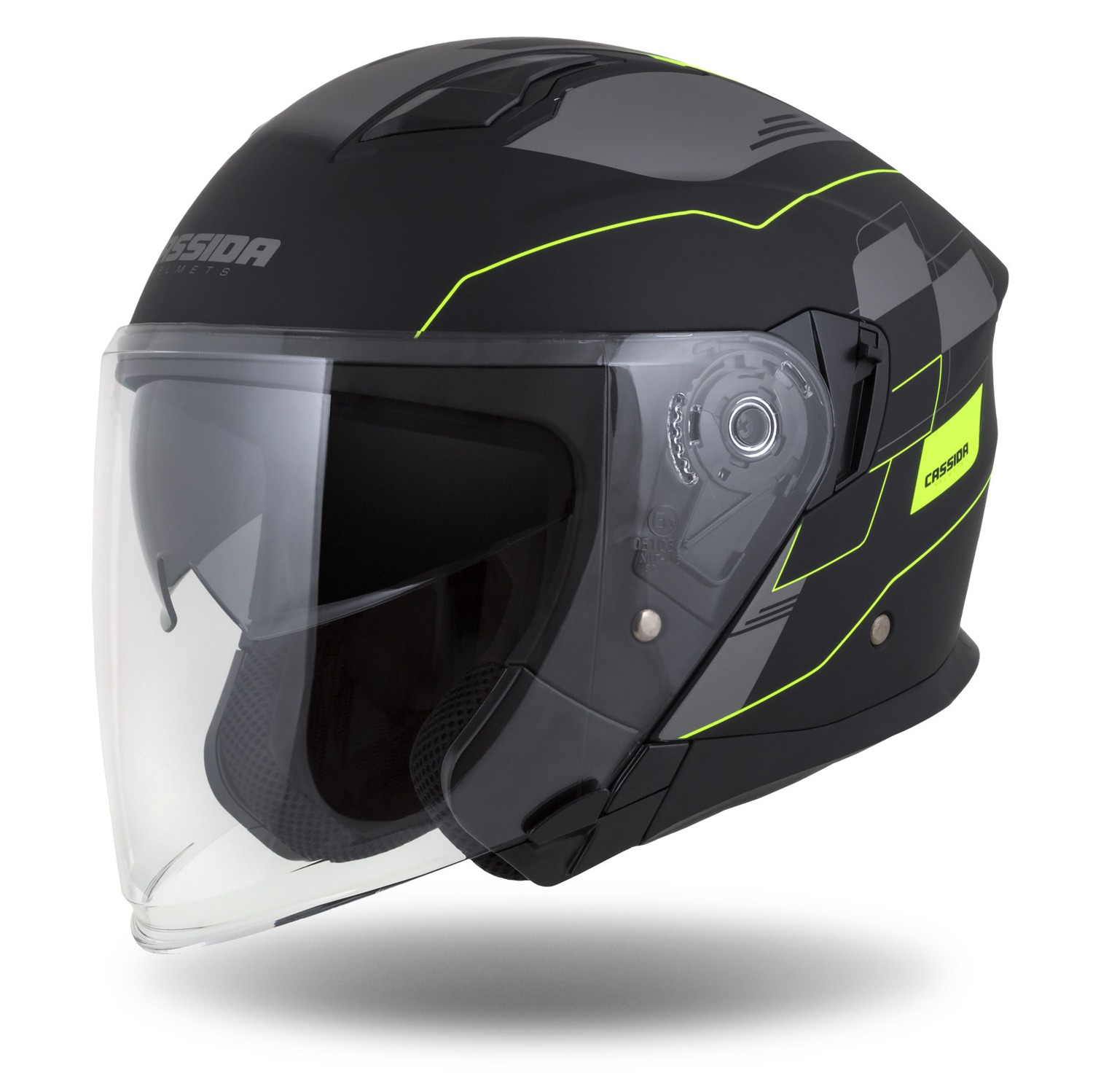 helmet Jet Tech RoxoR, CASSIDA (black matt/yellow fluo/grey) 2023