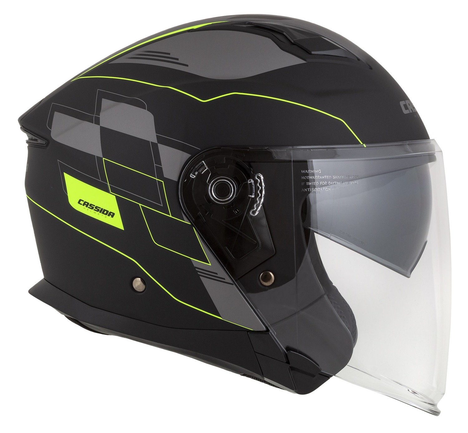 helmet Jet Tech RoxoR, CASSIDA (black matt/yellow fluo/grey) 2023