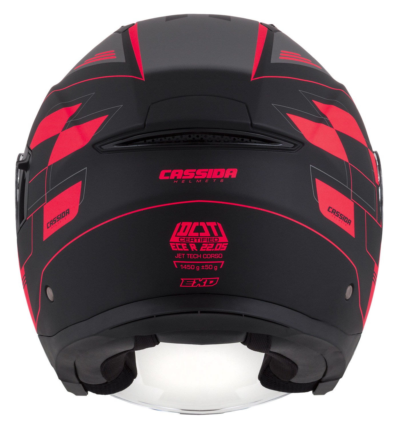 helmet Jet Tech RoxoR, CASSIDA (black matt/red fluo/grey) 2023