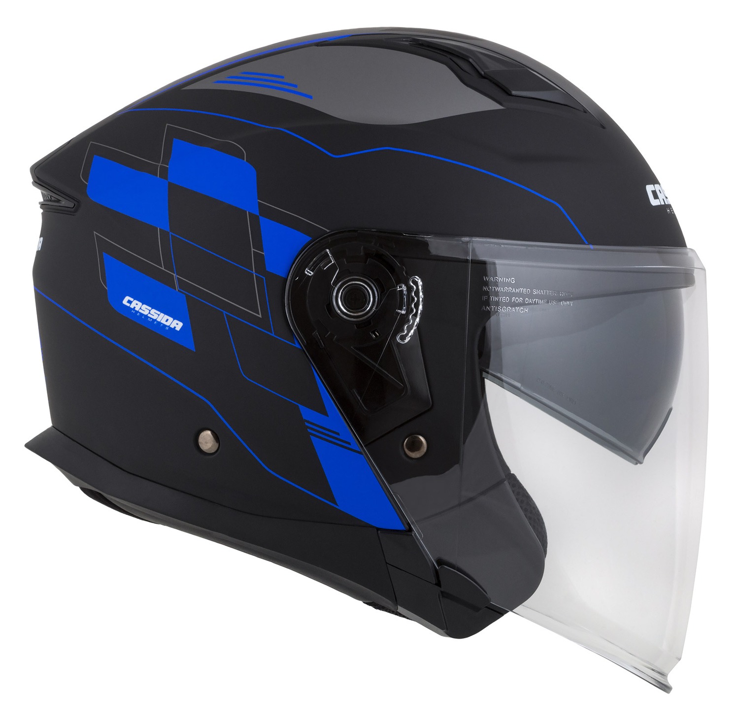 helmet Jet Tech RoxoR, CASSIDA (black matt/blue/grey/white) 2023