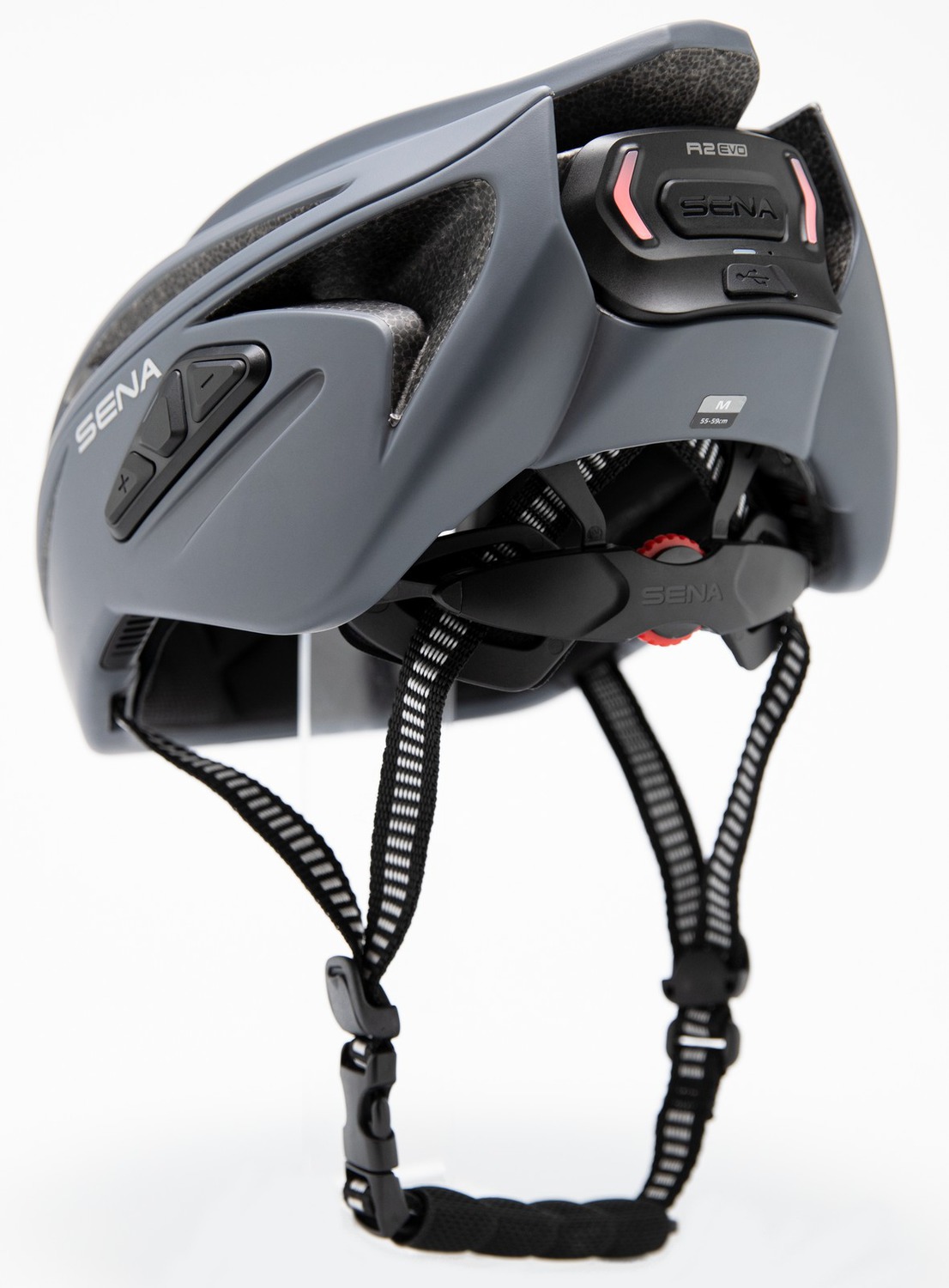 cyklo přilba s headsetem R2, SENA (matná šedá)
