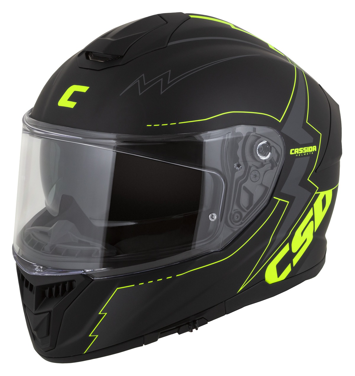 helmet Integral GT 2.1 Flash, CASSIDA (black matt/yellow fluo/dark grey) Pinlock ready visor 2023
