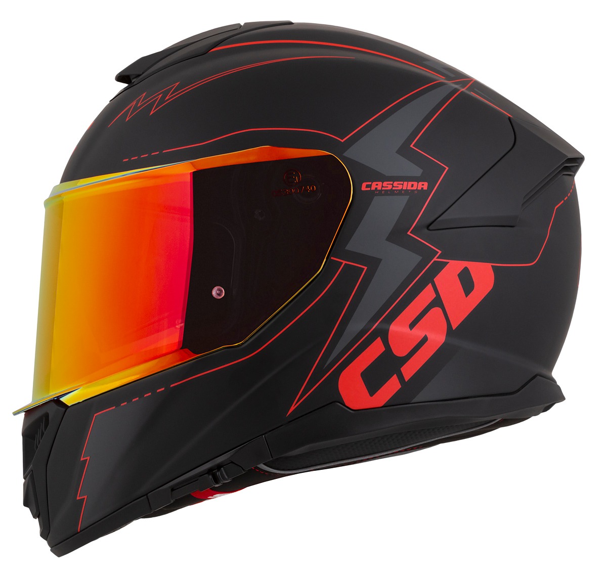 helmet Integral GT 2.1 Flash, CASSIDA (black matt/metallic red/dark grey) Pinlock ready visor 2023