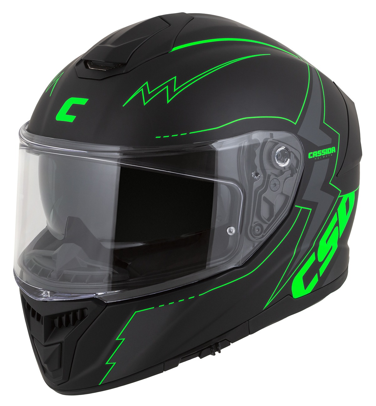 helmet Integral GT 2.1 Flash, CASSIDA (black matt/green fluo/dark grey) Pinlock ready visor 2023