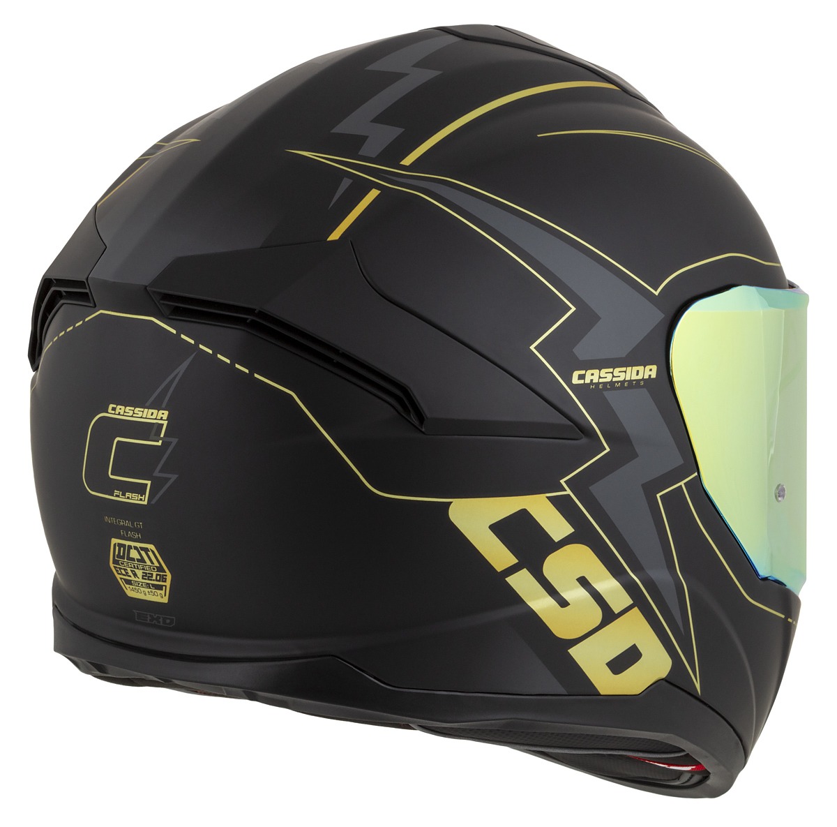 helmet Integral GT 2.1 Flash, CASSIDA (black matt/metallic gold/dark grey) Pinlock ready visor 2023