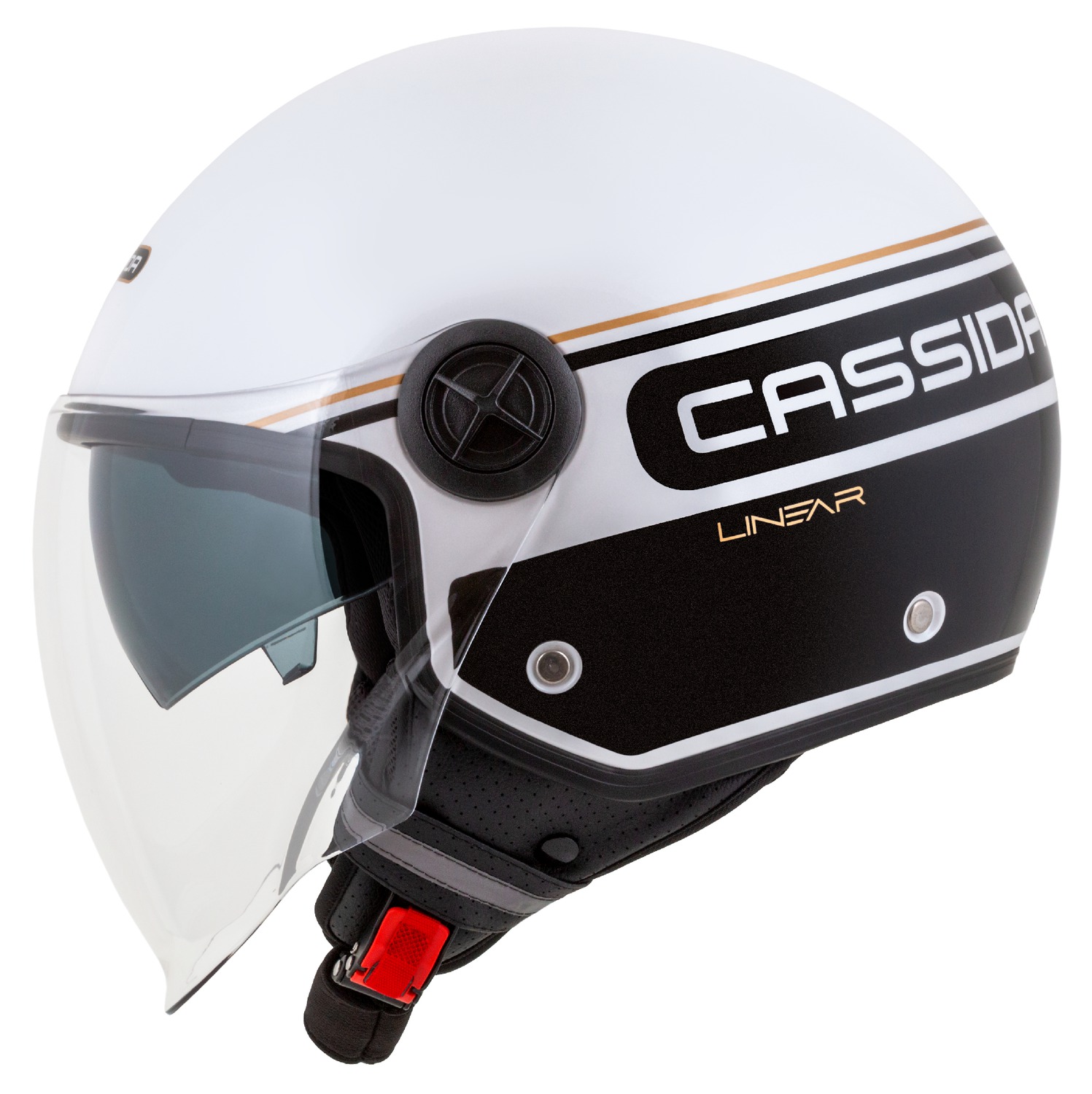 helmet Handy Plus Linear, CASSIDA (pearl white/black/gold) 2023