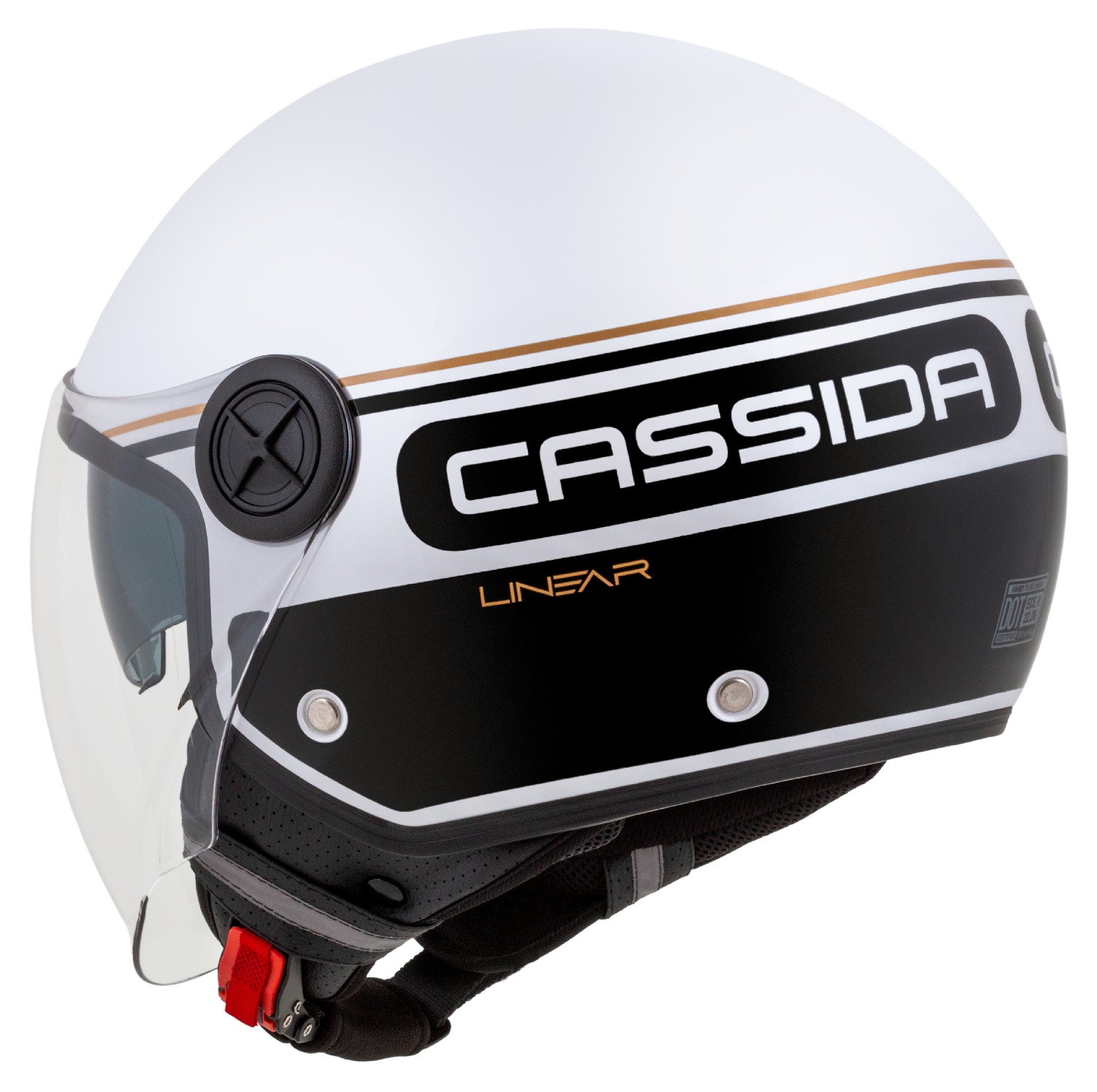 helmet Handy Plus Linear, CASSIDA (pearl white/black/gold) 2023