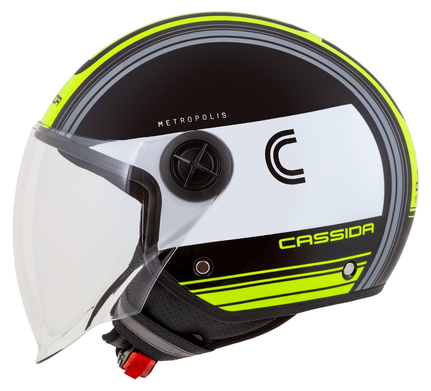 helmet Handy Metropolis, CASSIDA (black/white/yellow fluo/grey) 2023