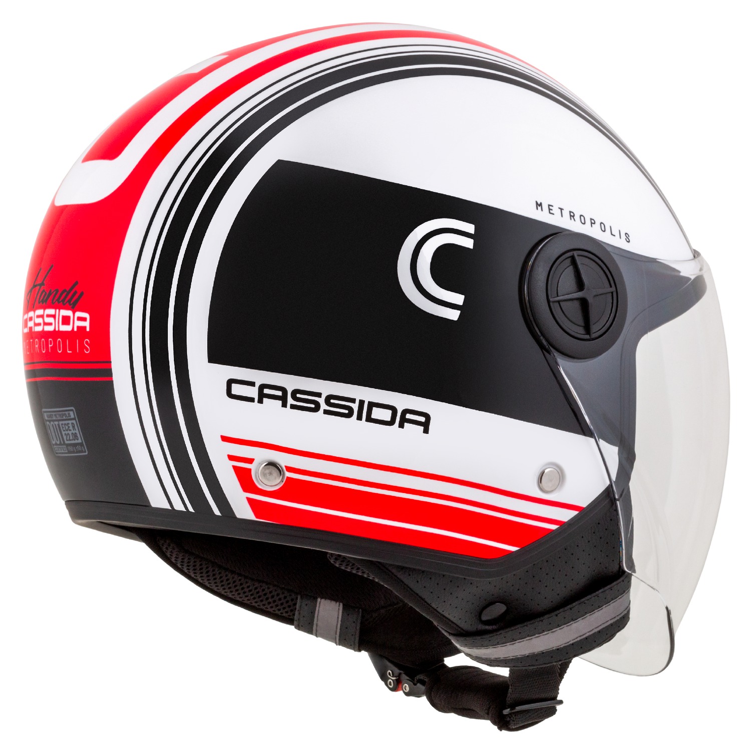 helmet Handy Metropolis, CASSIDA (black/white/red) 2023