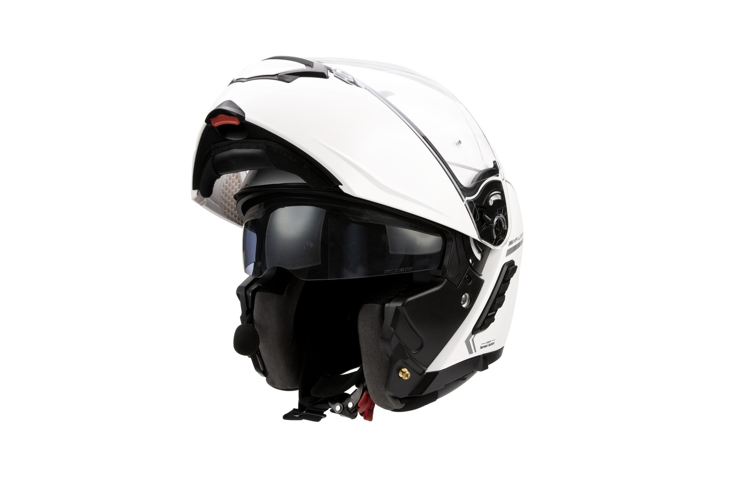 Impulse, Motorcycle Smart Helmet with Mesh Intercom, Flip-up, Glossy White