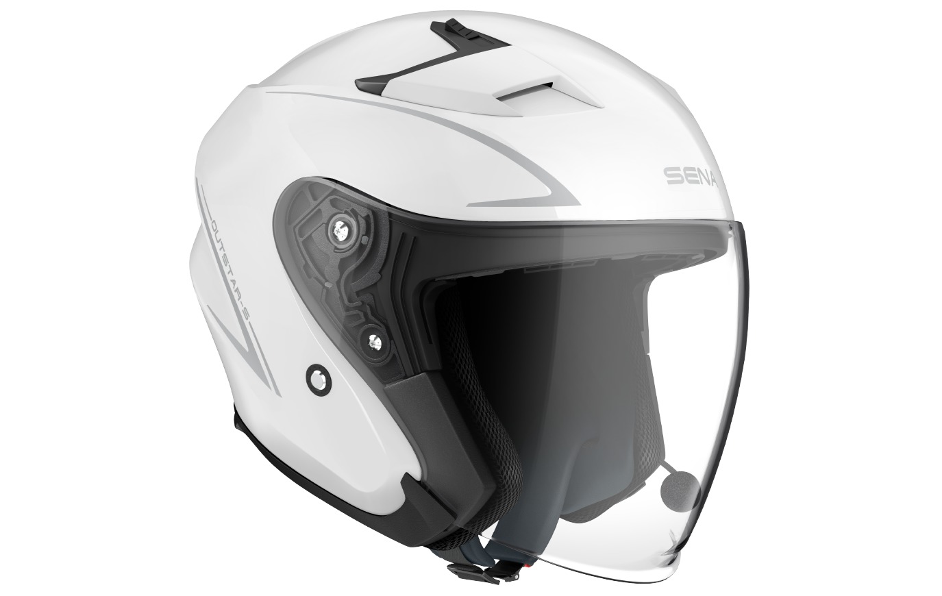 OUTSTAR S, Bluetooth Helmet, Open Face, Glossy White