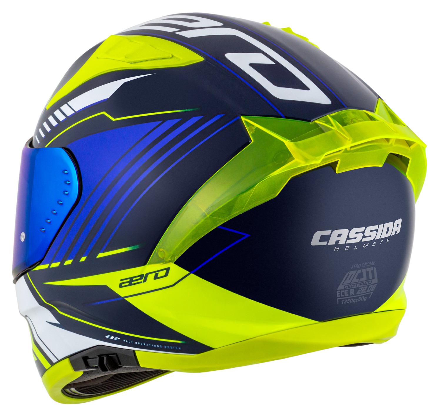 helmet Aero Drome, CASSIDA (blue/yellow fluo/light blue/white) 2025