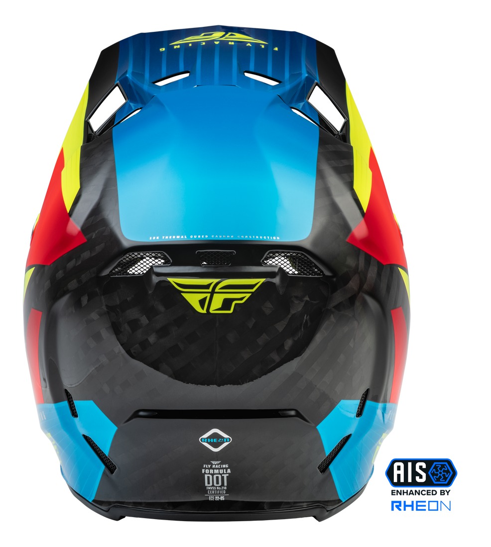 přilba FORMULA CARBON PRIME, FLY RACING - USA (hi-vis, modrá, červená)