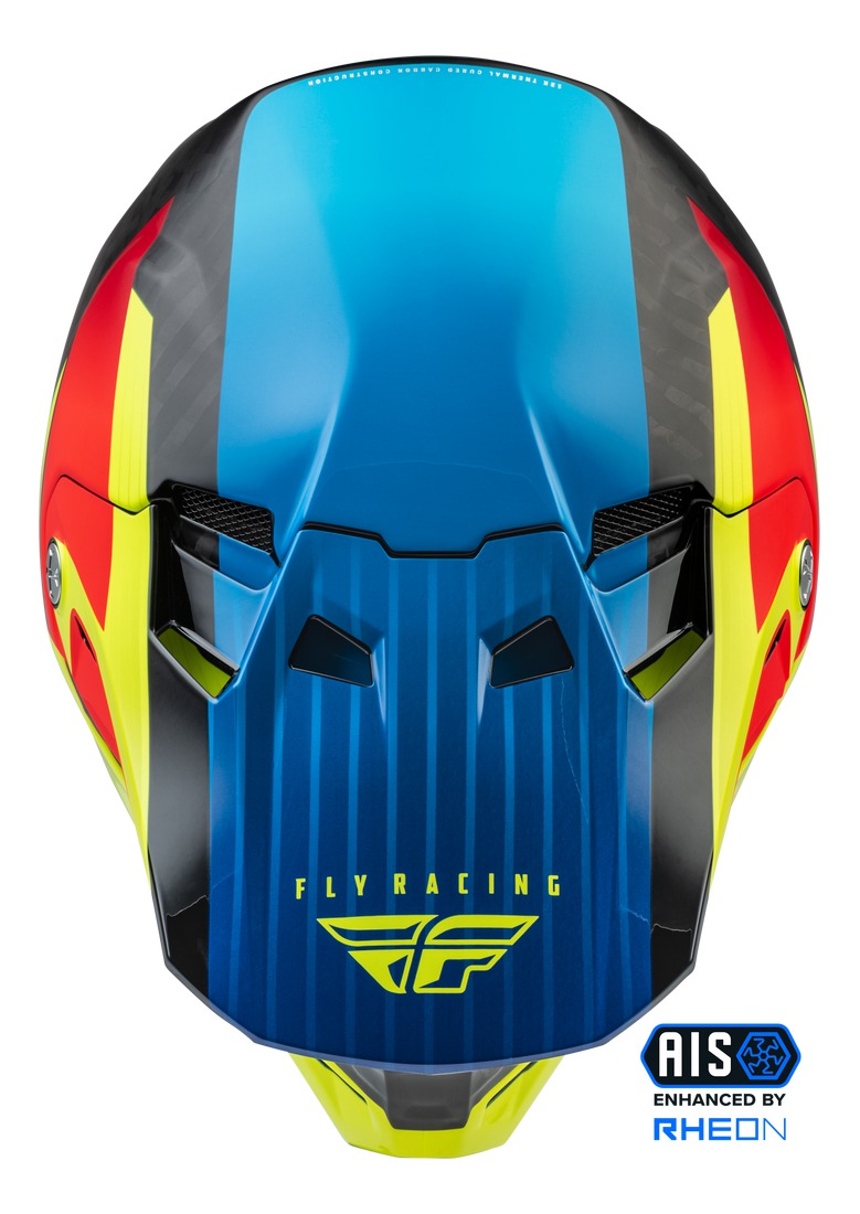 přilba FORMULA CARBON PRIME, FLY RACING - USA (hi-vis, modrá, červená)
