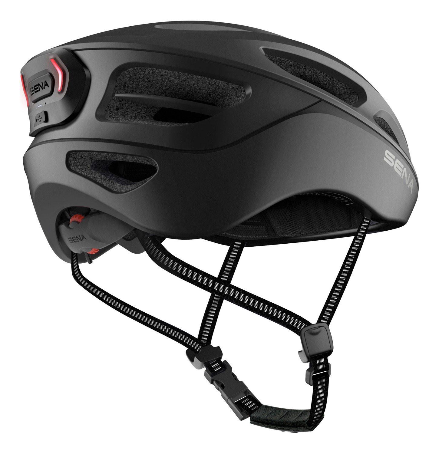 Sena Smart Cycling Helmet, R1 EVO, Matt Black (FM removed and new chipset)