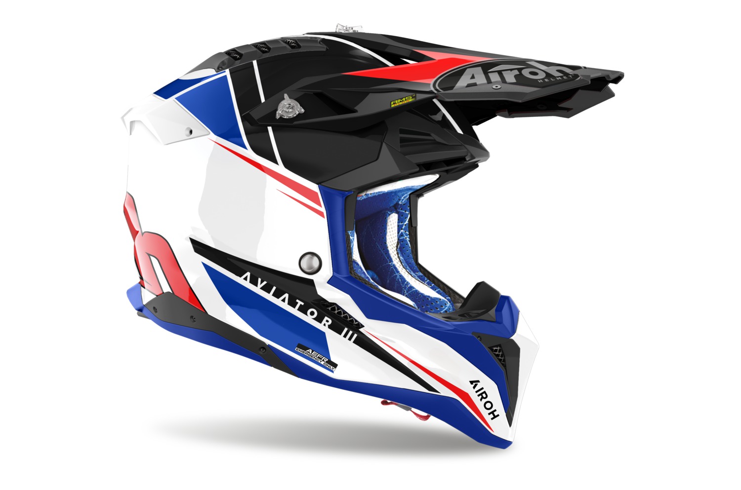 helmet AVIATOR 3.0 Push, AIROH (blue/red) 2023