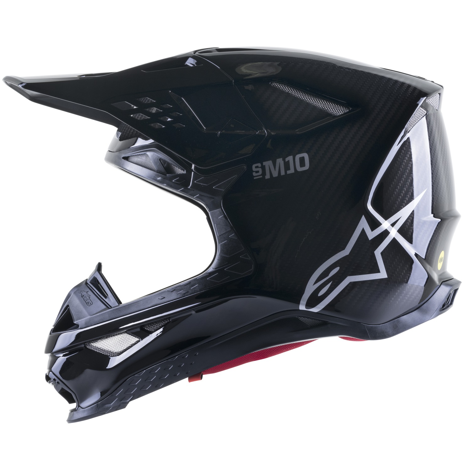 přilba SUPERTECH S-M10 SOLID 2023, ALPINESTARS (black sheeny karbon/šedá)