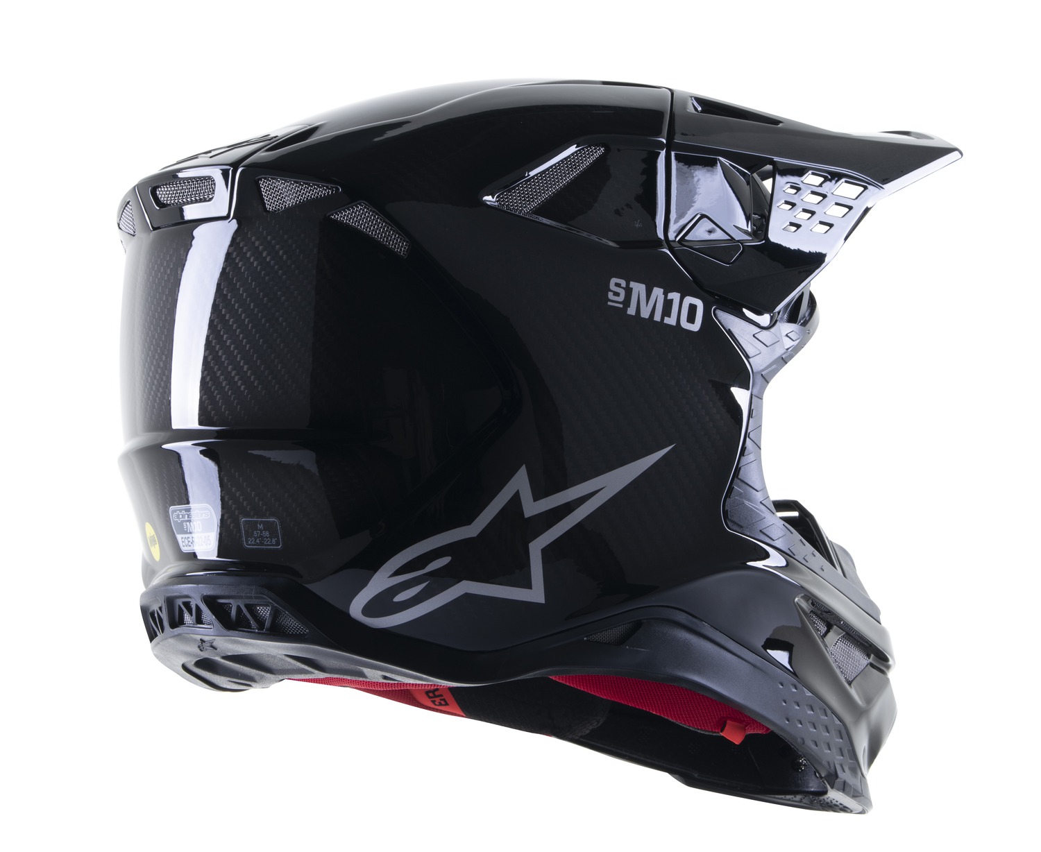 přilba SUPERTECH S-M10 SOLID 2023, ALPINESTARS (black sheeny karbon/šedá)