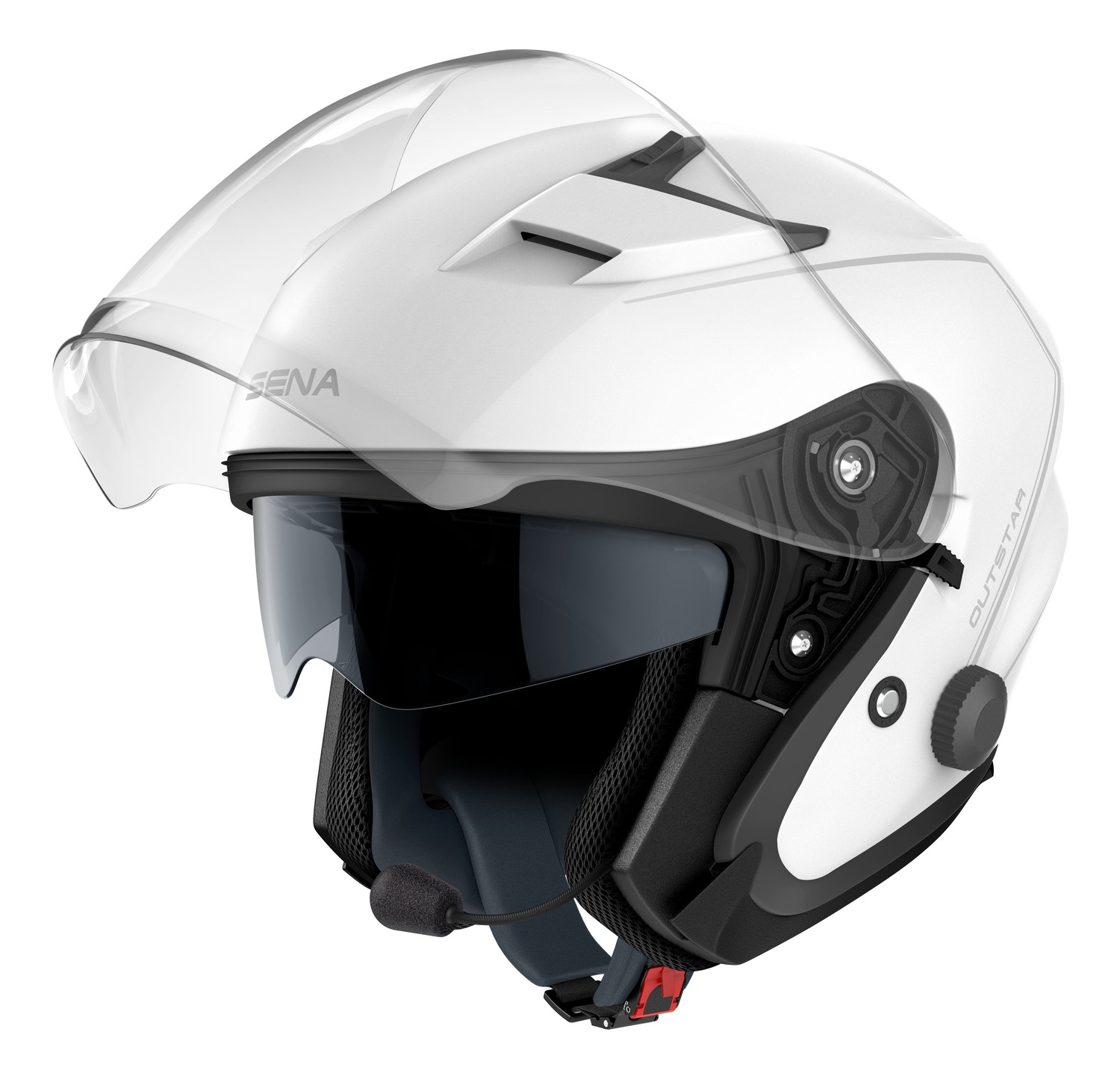 OUTSTAR, Bluetooth Helmet, Open Face, Glossy White (FM Removed)