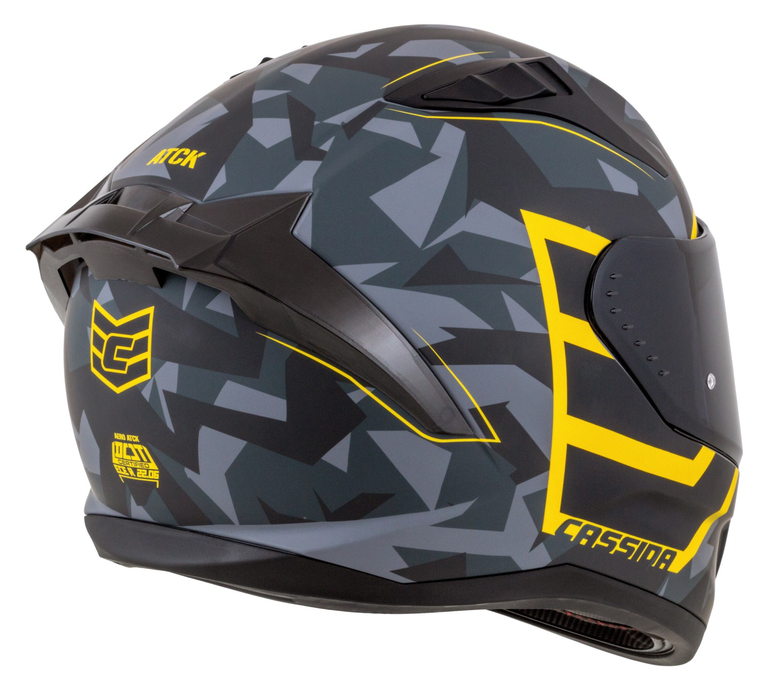 helmet Aero ATCK, CASSIDA (grey camo/black/yellow fluo) 2025